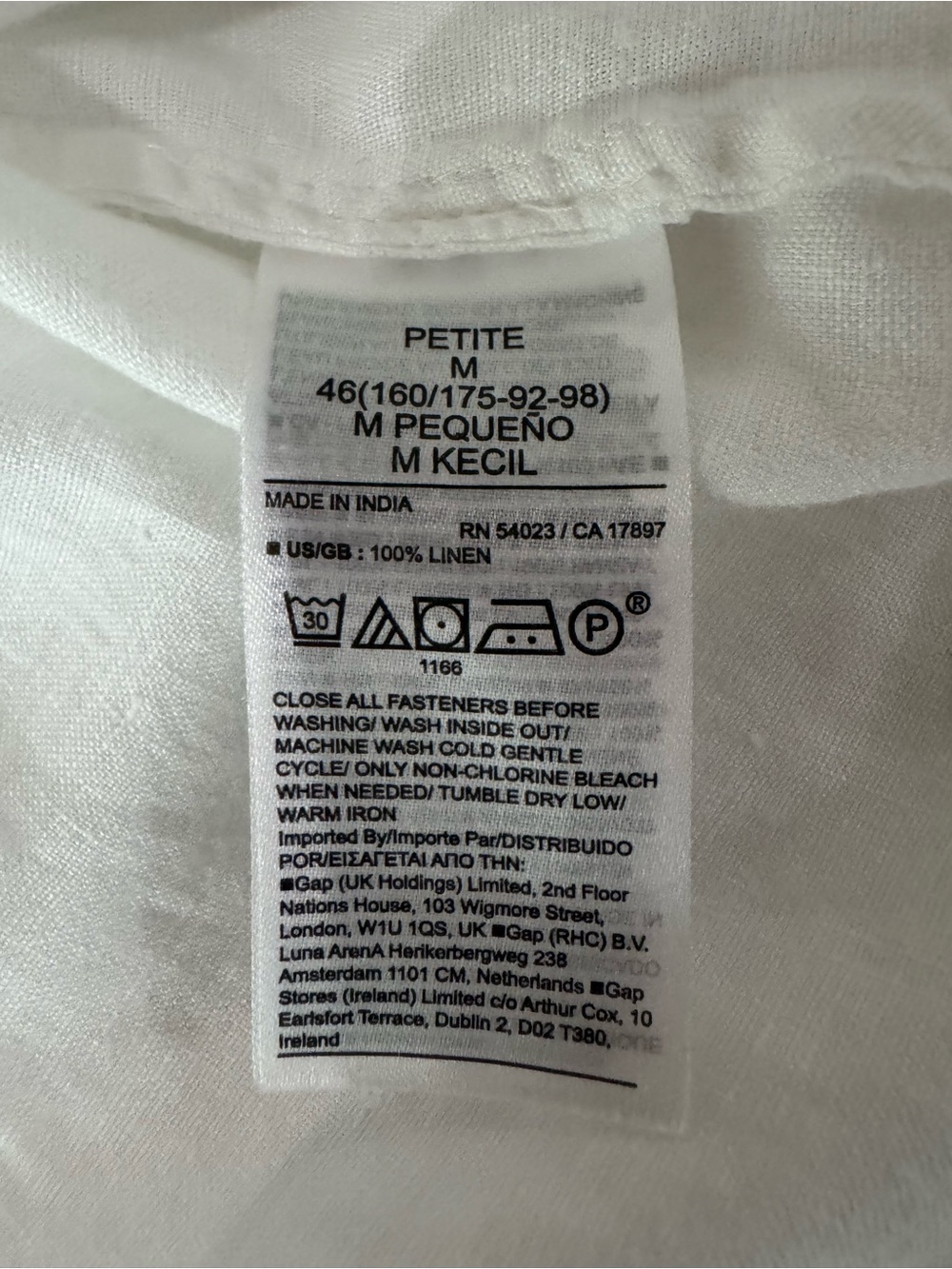 White 100% Linen Peasant Blouse Balloon Sleeve Petite Banana Republic - Picture 7 of 12